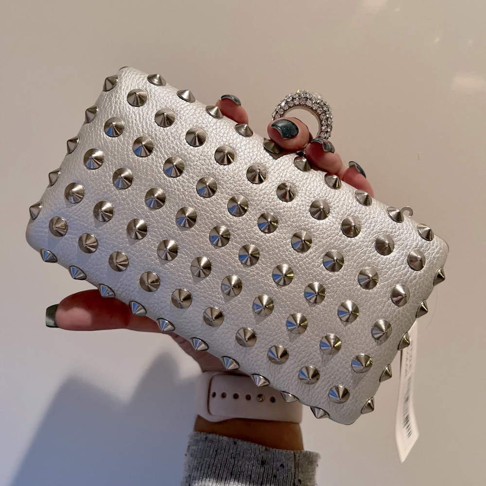 NWT evening clutch with removable crossbody chain